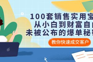 （3004期）100套销售实用宝典：从小白到财富自由，未被公布的爆单秘密！