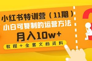 （4591期）小红书特训营（11期）小白可复制的运营方法-月入10w+（教程+全套文档资料)