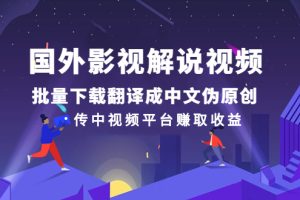 （2527期）国外影视解说视频，批量下载翻译成中文伪原创，传中视频平台赚取收益