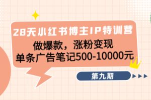 （4267期）28天小红书博主IP特训营《第9期》做爆款，涨粉变现 单条广告笔记500-10000