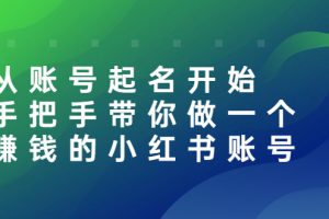 （2560期）从账号起名开始：手把手带你做一个赚钱的小红书账号