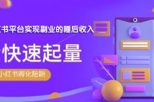 （1811期）勇哥·小红书撸金快速起量陪跑孵化营，教你在小红书平台实现副业的睡后收入