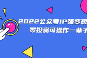 （2460期）2022公众号IP强变现项目，零投资可操作一辈子