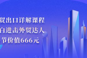 （2965期）外贸出口详解课程：小白进击外贸达人，30节价值666元