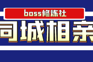 （1778期）boss修炼社·同城相亲项目 两年赚了两百多万，这个项目依然很赚钱