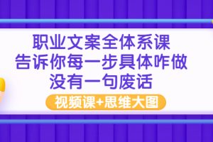 （2898期）职业文案全体系课：告诉你每一步具体咋做 没有一句废话（视频课+思维大图）