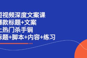 （2239期）短视频深度文案课 爆款标题+文案 上热门杀手锏（标题+脚本+内容+练习）