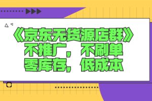 （2515期）《京东无货源店群》不推广，不s单，零库存，低成本