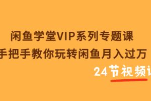 （3410期）闲鱼学堂VIP系列专题课：手把手教你玩转闲鱼月入过万（共24节视频课）