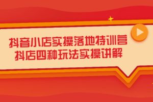 （2196期）抖音小店实操落地特训营，抖店四种玩法实操讲解（干货视频）