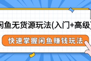 （2541期）闲鱼无货源玩法(入门+高级)，快速掌握闲鱼赚钱玩法