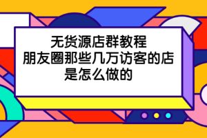 （2030期）无货源店群教程，朋友圈那些几万访客的店是怎么做的