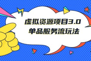 （2494期）《虚拟资源项目3.0》单品服务流玩法：零成本获取资源 且不易封号