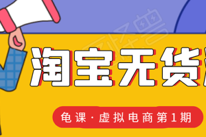 （1589期）龟课·淘宝虚拟无货源电商线上第1期：批量操作月收几万，实现躺赚(无水印)