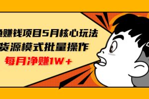 （1312期）闲鱼赚钱项目5月核心玩法，无货源模式批量操作，每月净赚1W+（共2节视频）