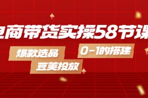 （4024期）电商带货实操58节课，爆款选品，豆荚投放，0-1的搭建