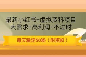 （3113期）最新小红书+虚拟资料项目：大需求+高利润+不过时 每天稳定50粉（附资料）