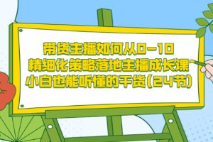 （3191期）带货主播如何从0-10，精细化策略落地主播成长课，小白也能听懂的干货(24节)