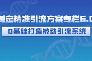 （2721期）制定精准引流方案专栏6.0：0基础打造被动引流系统（价值1380元）