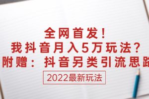 （2555期）某付费文章：全网首发！我抖音月入5万玩法？附赠：抖音另类引流思路