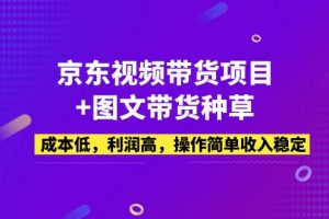 （5035期）京东视频带货项目+图文带货种草，成本低，利润高，操作简单收入稳定