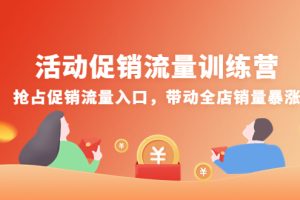 （4295期）活动促销流量训练营：抢占促销流量入口，带动全店销量暴涨