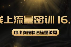 （3962期）2022秋秋线上流量密训16.0：包含 暴力引流10W+中小卖家流量破局技巧 等等！