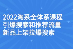 （2610期）2022淘系全体系课程引爆搜索和推荐流量，新品上架拉爆搜索