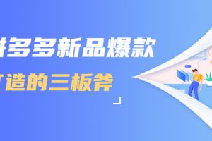 （1689期）拼多多新品爆款打造的三板斧，快速提升销量+转化+点击率（视频课程）