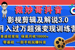 （1552期）影视剪辑及解说3.0：零基础，一部手机玩赚抖音，多途径月收入10000+