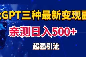 （5102期）实操日入500+的CGPT三种变现副业：有手就行的暴力引流【教程+源码】