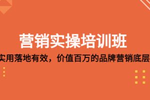 （5158期）营销实操培训班：简单实用-落地有效，价值百万的品牌营销底层逻辑