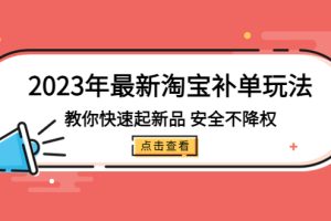 （5174期）2023年最新淘宝补单玩法，教你快速起·新品，安全·不降权（18课时）