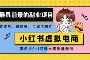 （5201期）小红书蓝海大市场虚拟电商项目，手把手带你打造出日赚2000+高质量红薯账号