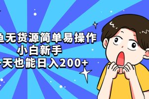 （5455期）咸鱼无货源简单易操作，小白新手一天也能日入200+