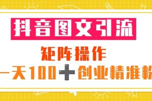 （5519期）抖音图文引流 矩阵操作 一天100+创业精准粉（5节视频课+素材模板）