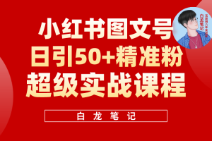 （5710期）小红书图文号日引50+精准流量，超级实战的小红书引流课，非常适合新手