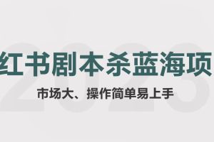 （5919期）拆解小红书蓝海赛道：剧本杀副业项目，玩法思路一条龙分享给你【1节视频】