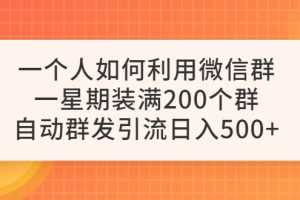 （6215期）一个人如何利用微信群自动群发引流，一星期装满200个群，日入500+