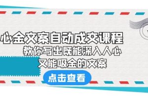 （6292期）《心金文案自动成交课程》 教你写出既能深入人心、又能吸金的文案