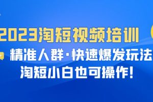 （6400期）2023淘短视频培训：精准人群·快速爆发玩法，淘短小白也可操作！