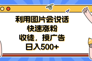 （6513期）利用会说话的图片快速涨粉，收徒，接广告日入500+