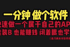 （6566期）网站封装教程 1分钟做个软件 有人靠这个月入过万  保姆式教学 看一遍就学会