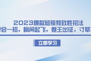 （6738期）2023爆款短视频致胜招法，学会一招，瞬间起飞，卷王出征，寸草不生