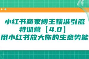 （6796期）小红书商家 博主精准引流特训营【4.0】用小红书放大你的生意势能