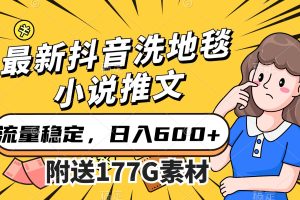 （7416期）最新抖音洗地毯小说推文，流量稳定，一天收入600（附177G素材）