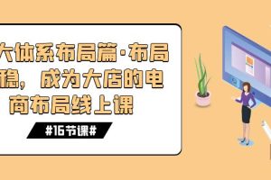 （7487期）八大体系布局篇·布局做稳，成为大店的电商布局线上课（16节课）