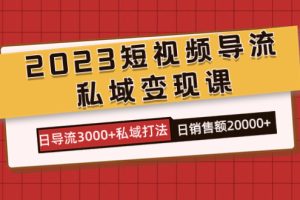 （7550期）2023短视频导流·私域变现课，日导流3000+私域打法  日销售额2w+