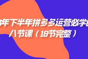 （7574期）23年下半年拼多多·运营必学的八节课（18节完整）