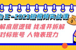 （7640期）变现·为王-2023短视频实战课 了解底层逻辑 找准并拆解对标账号 人物表现力